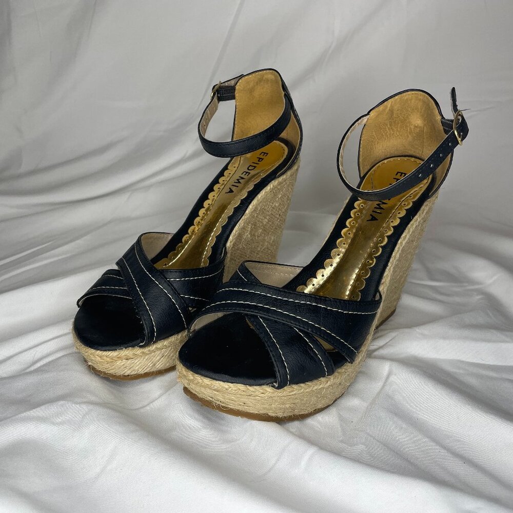 Black Wedge Heels